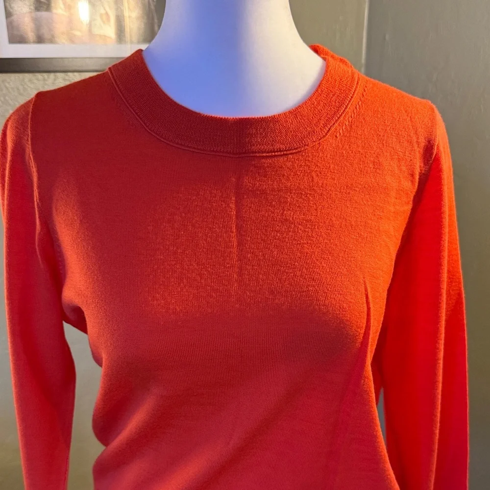 J. Crew Tippi Bright Orange Crewneck Sweater - Picture 2 of 6